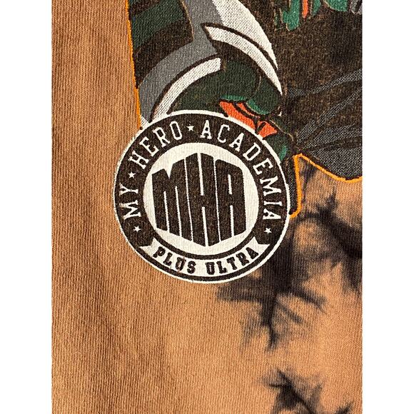 My Hero Academia Katsuki Bakugo T Shirt B'day Rust Blk Gray tie dye Large VGUC - Picture 7 of 9